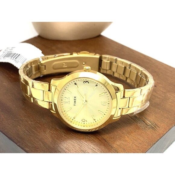 Timex Women's Watch TW2V36000 Quartz Gold Stainless Steel 32mm - Picture 8 of 14